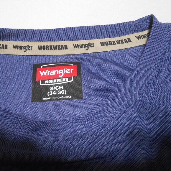 NEW Men's LS Wrangler Performance Workwear Pocket Tee size S 34-36 Blue 👨 - Picture 6 of 9